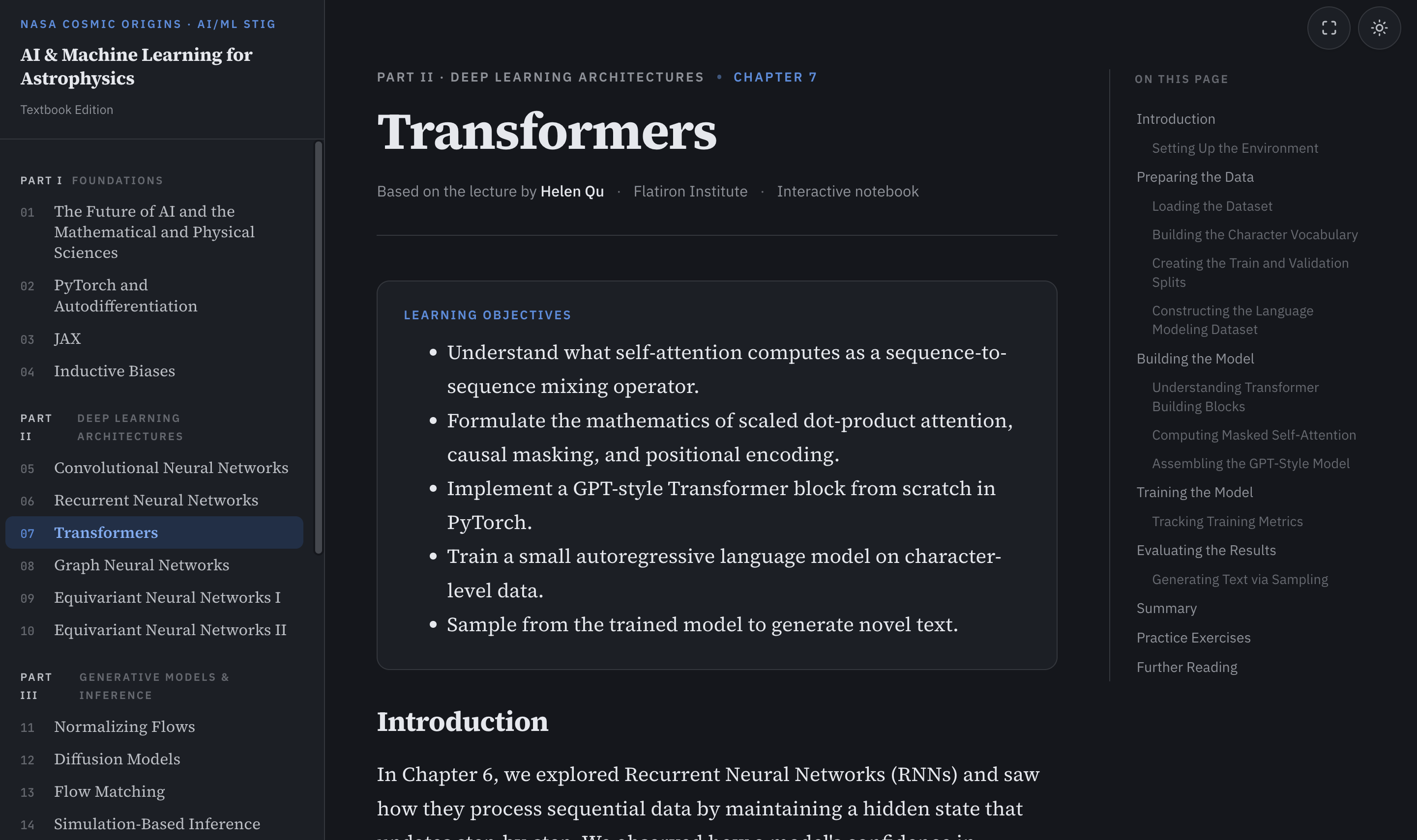 The Deep Learning for Astrophysics web reader